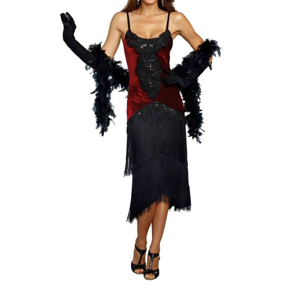 NEW INCHARACTER COSTUMES women's million dollar baby flapper costume in black/re
